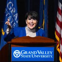 President Mantella speaking at podium